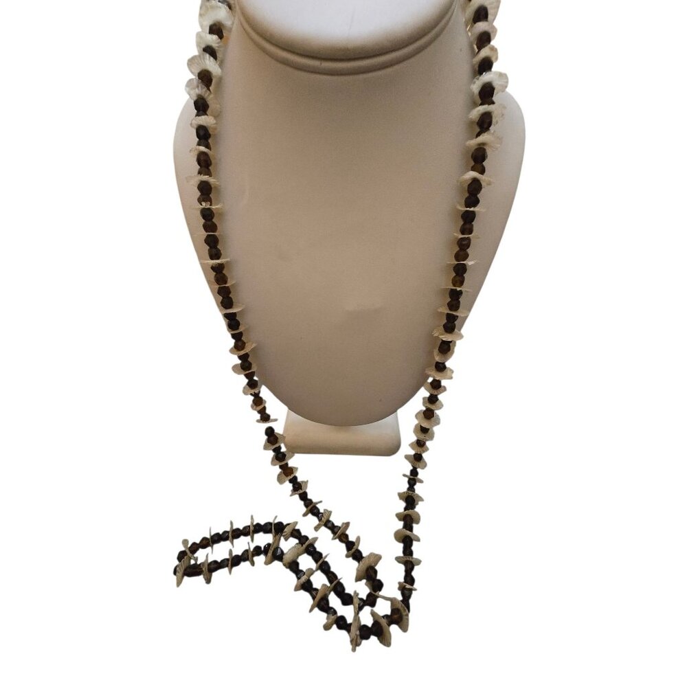 Antique Rare Crystal and Molded Celluloid/Resin? Spacers Necklace (A8710)